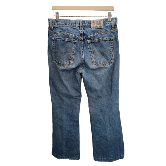 Levis Silvertab VTG 90's Hipster Flare‎ Distressed Blue Denim Jeans 11 JR M USA - Picture 4 of 13